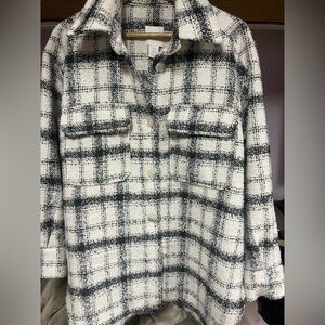 H & M plaid shirt jacket size M